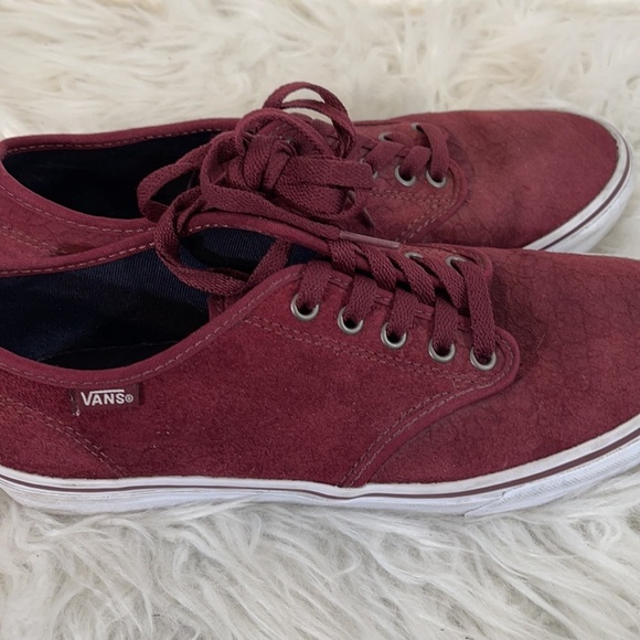 VANS Textured Burgundy Sneaker Size 9.5 - Picture 4 of 12